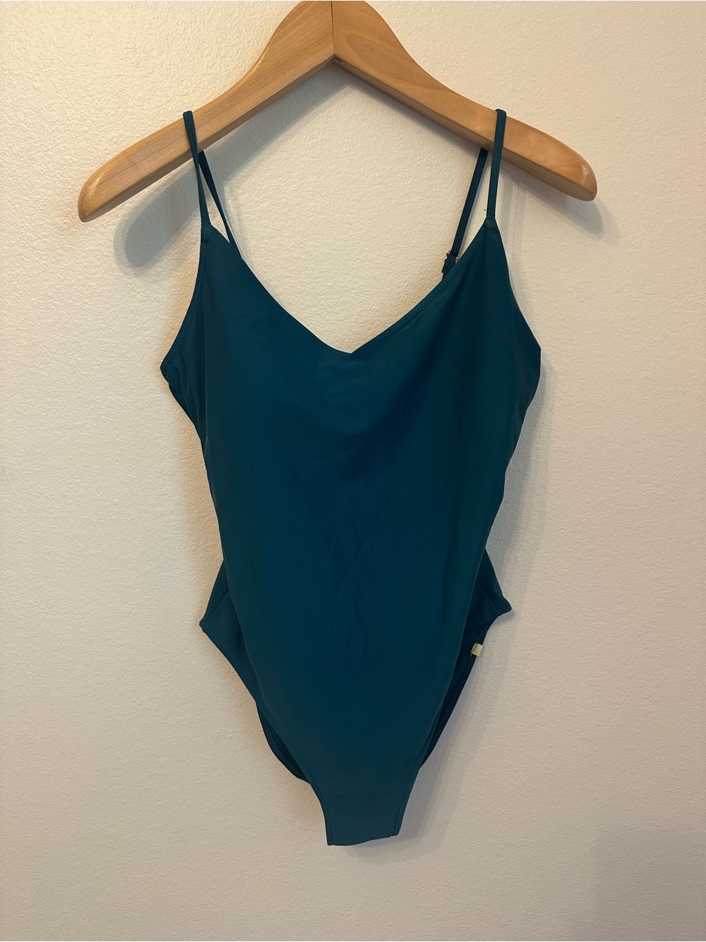 Summer salt Teal One-Piece Swimsuit - Simple V Neck Design
